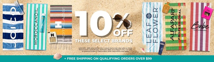 Summer Sale 10% Select Brands & Free Shipping Over $99