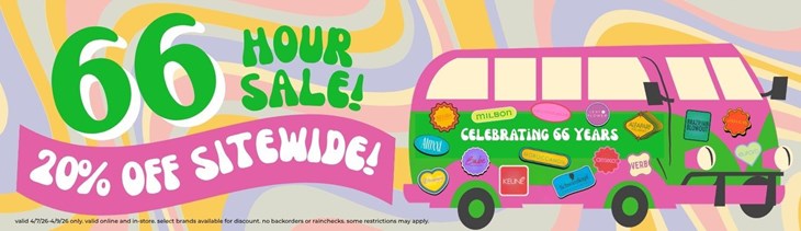 66 Hour Anniversary Sale - 20% Off Sitewide (4/7-4/9)