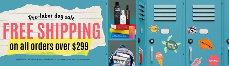 Pre Labor Day Free Shipping on $299+ Orders (8/28-9/2)