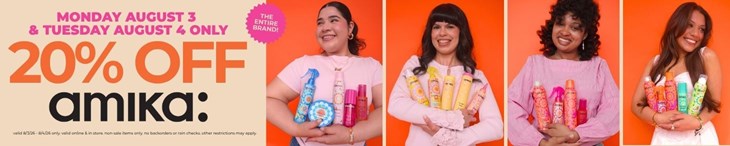 Amika 20% Off Flash Sale (8/3-8/4)