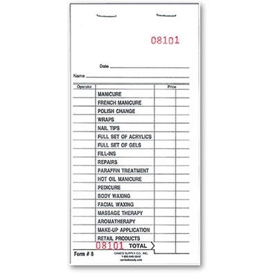 Cameo Manicurist's Pad Check Slips 3 3/8 inch x 6.75 inch