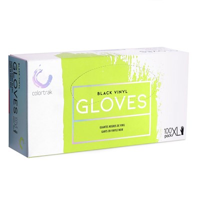 Colortrak Vinyl Gloves - Black, 100 ct. X-Large