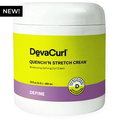 DevaCurl QUENCH'N STRETCH CREAM Moisturizing Defining Curl Cream 12 Fl. Oz.