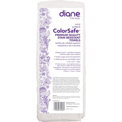 Diane ColorSafe Towels- White 16 inch x 29 inch 6 pk.