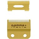 Gamma+ Replacement Fixed Gold Titanium Fade Hair Clipper Blade with Moving Gold Titanium Slim Tooth Cutter 2 pc.