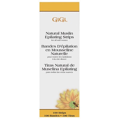 GiGi Natural Muslin Epilating Strips Large - 100 count 3 inch x 9 inch