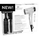 Olivia Garden Cool Gray High Performance Professional Compact Hair Dryer + FREE Brushes 3 pc.