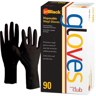 Product Club jetBlack Disposable Vinyl Gloves 90 ct. Small