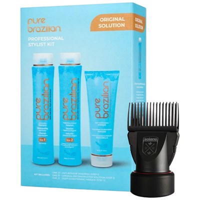 pure brazilian Stylist Kit - Original + FREE Dryer Attachment 4 pc.
