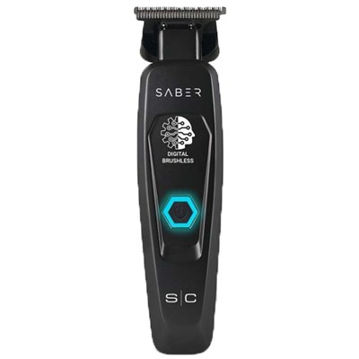 StyleCraft Saber Professional Full Metal Body Digital Brushless Motor Cordless Hair Trimmer - Black