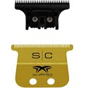 StyleCraft Replacement Fixed Gold Titanium X-Pro Wide Hair Trimmer Blade with Black Diamond Carbon DLC The One 2 pc.